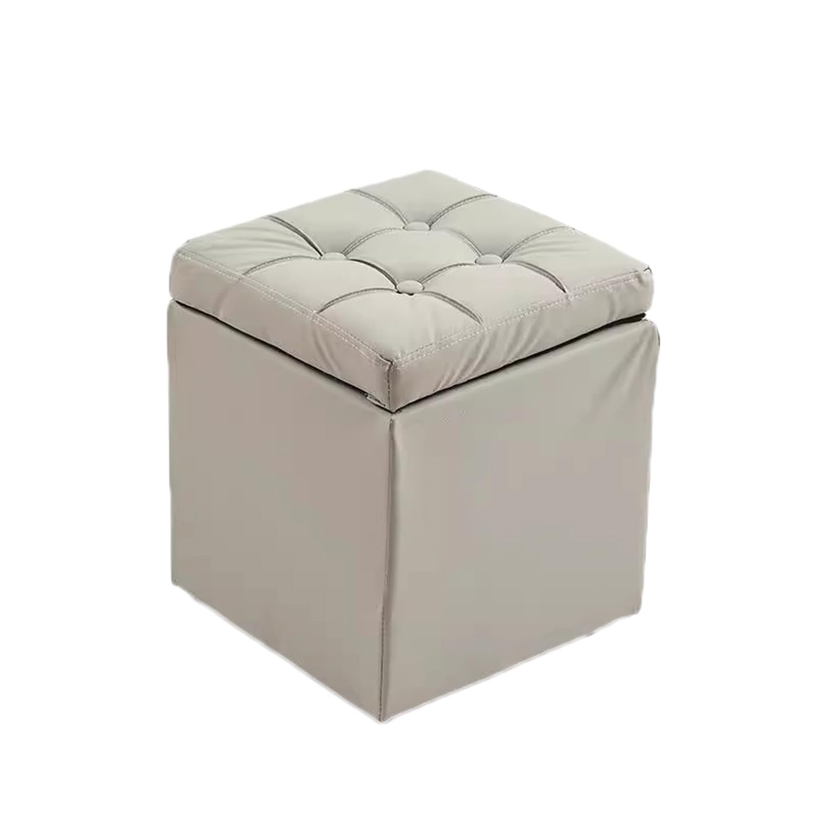 OIFAODAO With Padded Seat Storage Bench Foot Stool with Lid Entryway(Grey)
