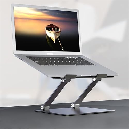 Miniatura 2 de Soporte ergonómico para laptop de altura ajustable, soporte de aleación de aluminio compatible con más portátiles, color plateado