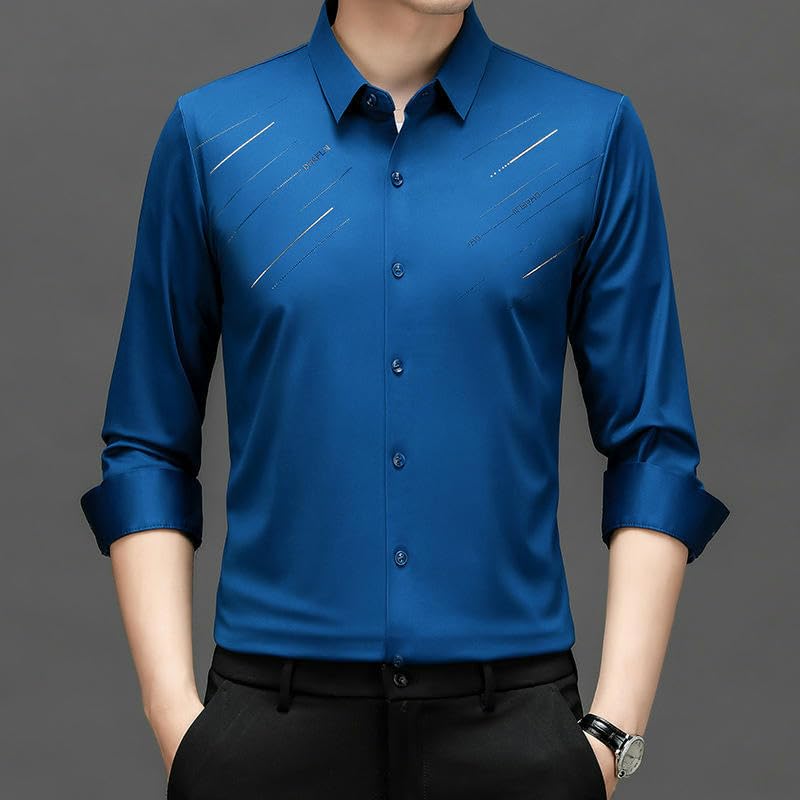 Chemise élastique homme manches longues style coréen décontractée chic - 7