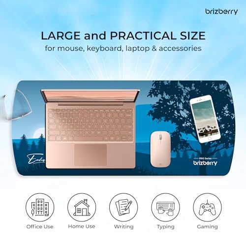 Image of Brizberry Extended Mouse Pad, Desk Mat, 740mm x 310mm x 3mm Large Printed Premium Anti Skid Rubber Base for Desktop Laptop Keyboard (DM Design 3)