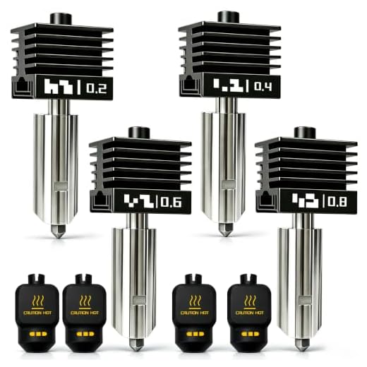 ⚡ 4‑Pack 0.2/0.4/0.6/0.8mm Hotend for Bambu Lab P2S/X2D/H2D/H2S/A1/A1 Mini