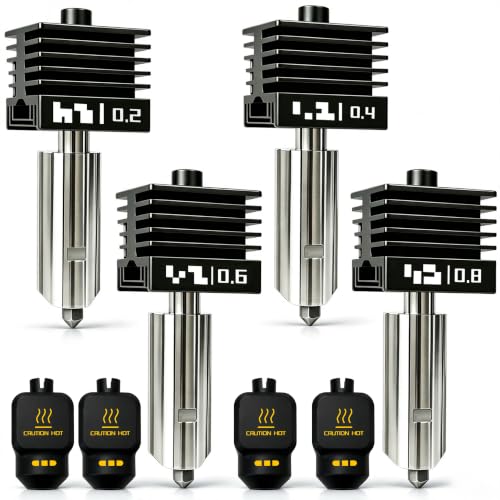 Image of 4‑Pack 0.2 /0.4 /0.6 /0.8mm Hotend for Bambu Lab P2S /X2D /H2D /H2S /A1 /A1 Mini