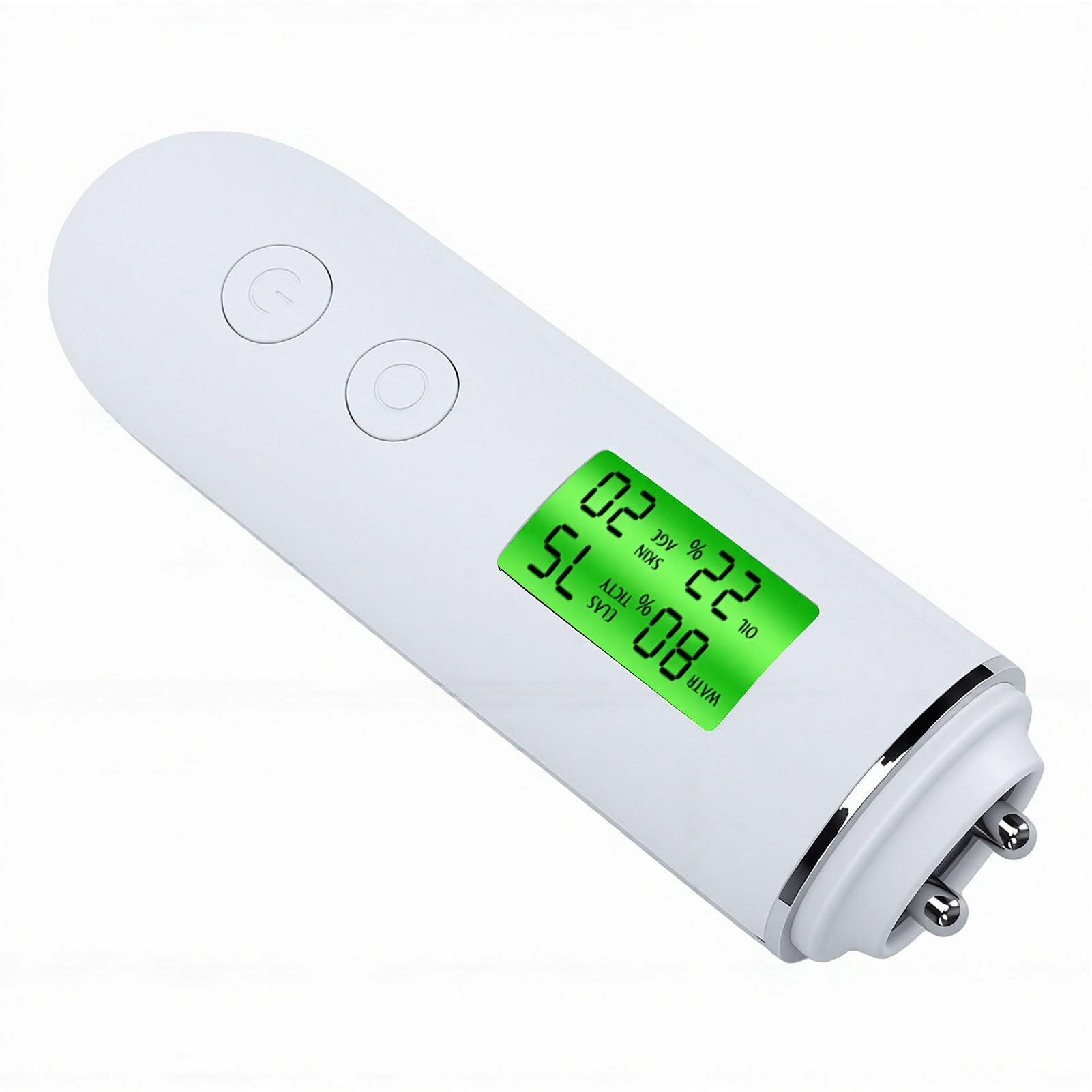 Yinhing Medidor de Hidratación de la Piel, Analizador de Grasa Cutánea, Medidor de Humedad de la Piel con Pantalla LCD Grande, Detección de Agentes Fluorescentes UV, 8 Memorias para el (WHITE)