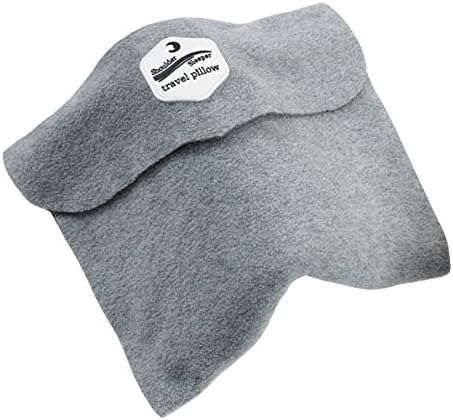 mieres Airplane, Firm Neck Support, Lightweight, Ergonomic Design Fleece Pillow Travel Kit with Sleep Mask and Luggage Tag, Teen Adult Gray002