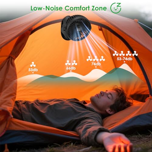 Image of Minthouz Clip on Fan, 8000mAh USB-C Rechargeable Small Desk Fan, 4-Speed 720 Rotation Personal Mini Clip Fan, Portable Mount Fan for Office, Treadmill, Golf Cart, Stroller, Camping & Travel