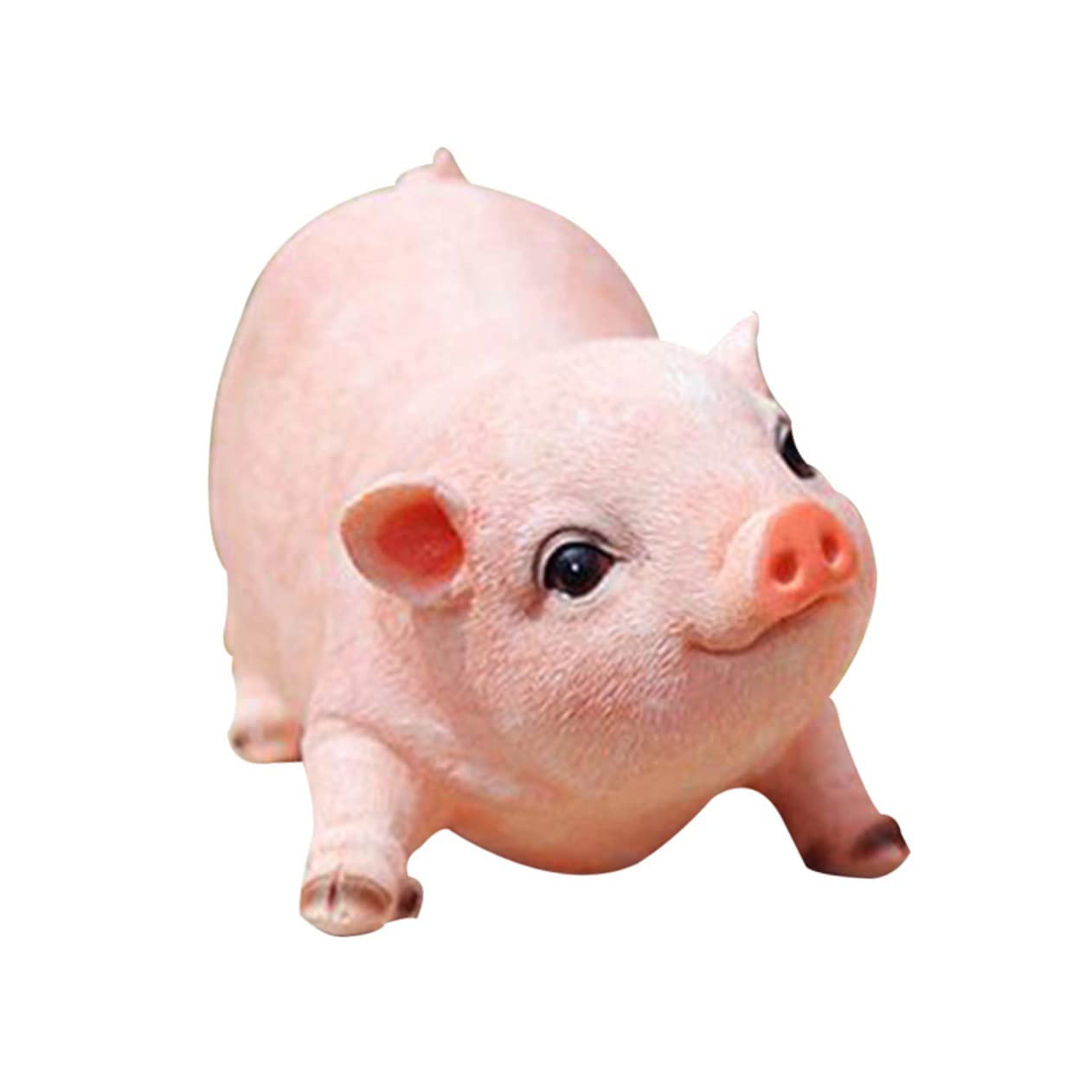 Figurine cochon rose en résine pour étagère de salon et bureau