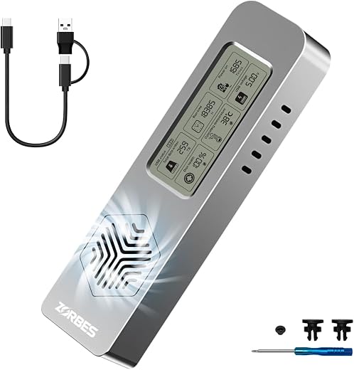 ZORBES M.2 NVMe SSD Enclosure USB 3.2 Gen2, 10Gbps Dual Protocol Solid-State Drive Case with Intelligent Health Detection
