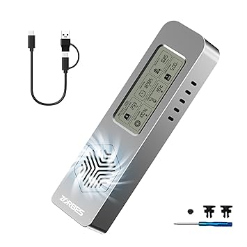 ZORBES M.2 NVMe SSD Enclosure USB 3.2 Gen2, 10Gbps Dual Protocol Solid-State Drive Case with Intelligent Health Detection & Cooling Fan, High-Speed Aluminum SSD Reader for M.2 NVME 2230/2242/2260/2280