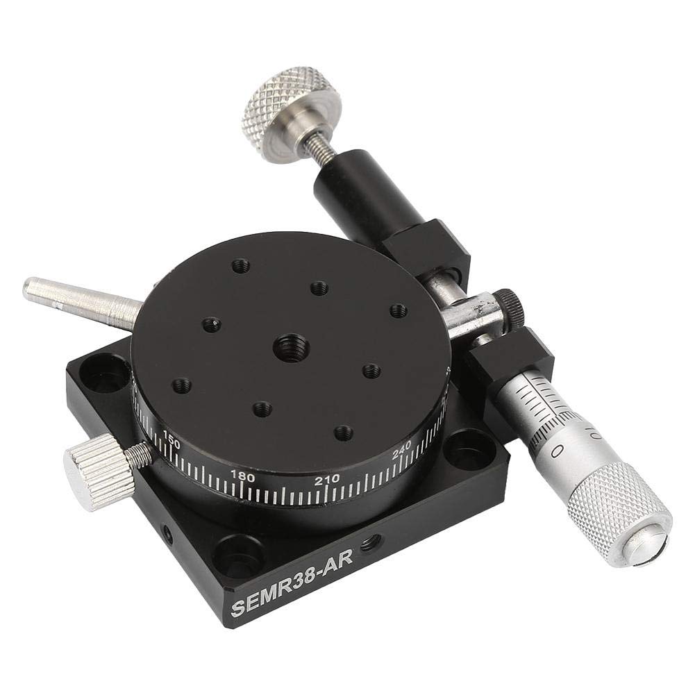 Etapa lineal, 38 mm x 20 mm R38 Etapa de rotación manual Plataforma giratoria Cojinete de precisión Etapa de ajuste deslizante Adecuado para inspección de precisión de laboratorio, etapas lineales man