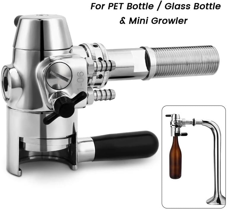 Stainless Steel No-Foam Beer Bottle Filler, Professional Homebrewing Tap Defoamer for PET & Glass Bottles(2mm)
