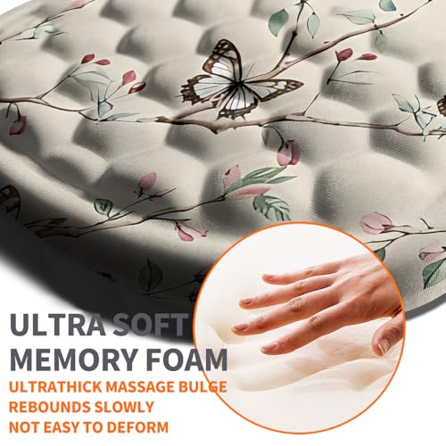 Image of Ergonomic Joint Wrist Support Mouse Pad with Memory Foam Cushion Massage Bump, Carpal Tunnel Pain Relief Mousepad Slope Design for Wrist Rest, 11.8x7.9 in, Butterfly Hummingbird