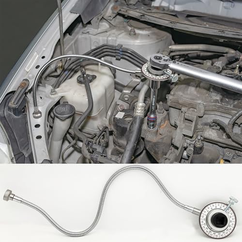 VASTOOLS Drehwinkel Messgerät 12,5 (1/2) Antrieb,mit 38cm flexibler Magnetarm und Cliparm,Messbereich 0°- 360°,Professionelles Messwerkzeug für Automobile