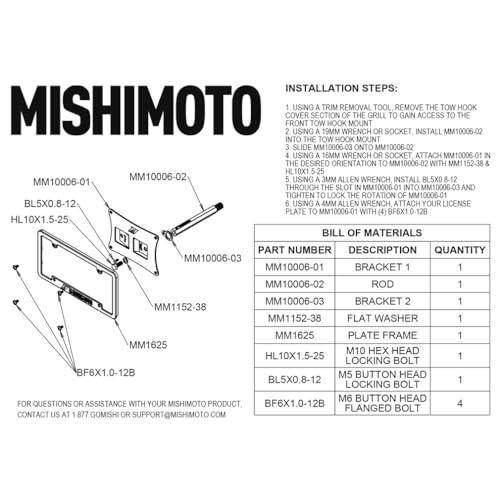 Mishimoto License Plate Relocation Kit by Mishimoto - Image 9