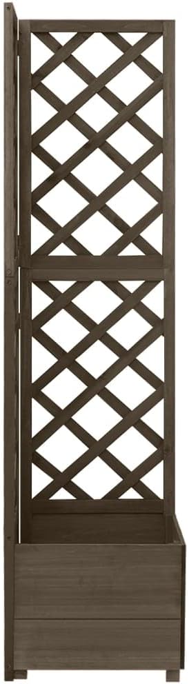 Wooden Corner Trellis Planter, Planter Raised Bed with Trellis, Wood Raised Garden Bed, 59" High Trellis for Plant Flower Climbing or Pot Hanging, Gray 15.7"x15.7"x59" Solid Fir Wood,-665
