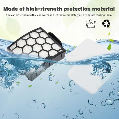 Image of Filter Replacement for Shark LA300 LA301 LA322 LA351 LA500 LA502 LA555 LA360 LA362 LA401 LA455 LA702 Rotator Lift-Away ADV DuoClean PowerFins Upright Vacuum, Part XFFK320 & XHF320 2 HEPA 4 Foam