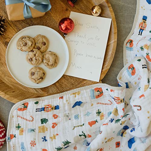 Image of Little Unicorn Muslin Quilt Blanket | 100% Cotton Soft Multi-Layered Muslin Fabric | Toddler & Baby Blanket | 47 inchx47 inch | for Nursery, Crib, Shower Gifts (Christmas Time)