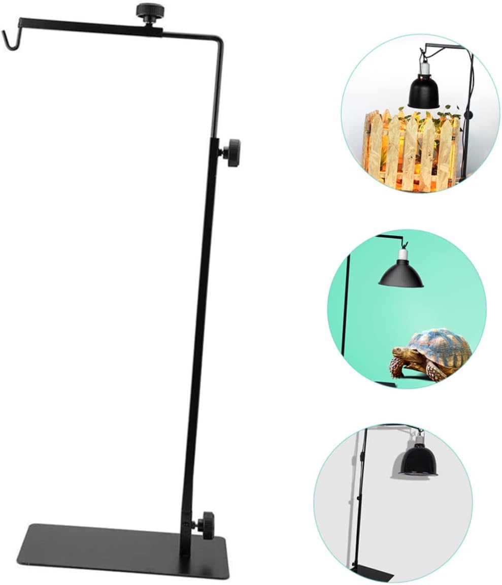 UKCOCO Adjustable Reptile Tank Light Rack Premium Metal Stand for Heat Lamps Easy Install Durable Odor for Lamps