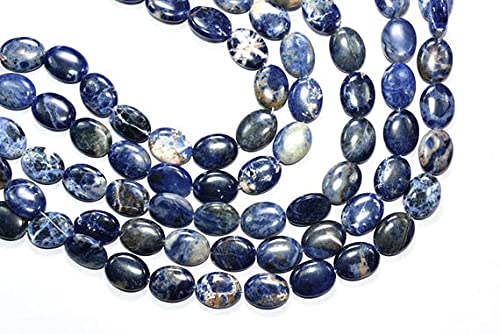 Sodalite naturelle perles ovales 15x20mm pour vos ateliers de lithothérapie