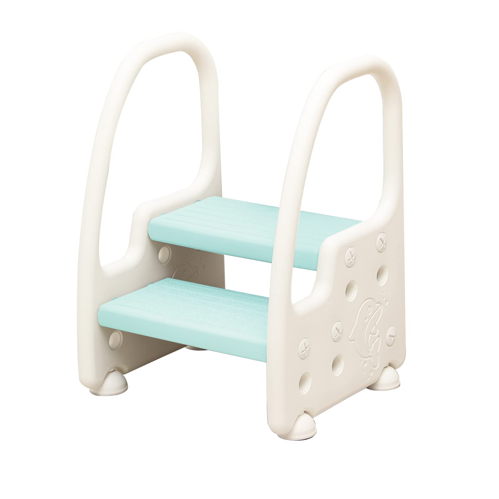 Two Step Stool with Handles Height Adjustable Footstool for Toddlers Children Kids?Step Stool