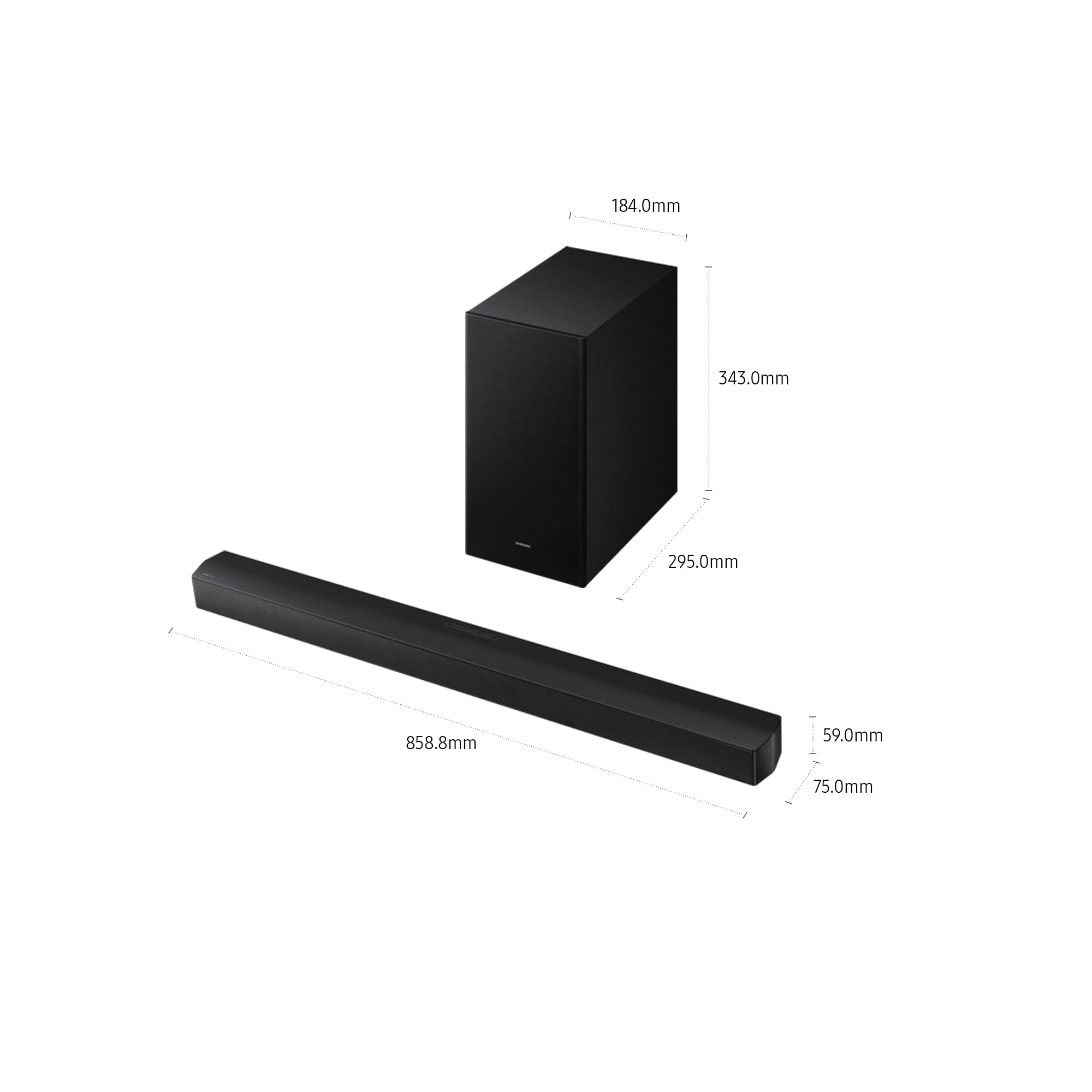Samsung Soundbar HW-B66CF/ZF Serie B, 4 Speaker, Wireless, Dolby 5.1ch, Audio a 3.1 Canali, DTS 5.1ch, Surround Sound Expansion, Voice Enhance Mode, Black, 2025