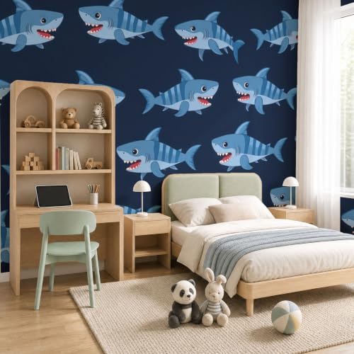 Papier peint panoramique requin pour créer une chambre d'enfant magique sous la mer