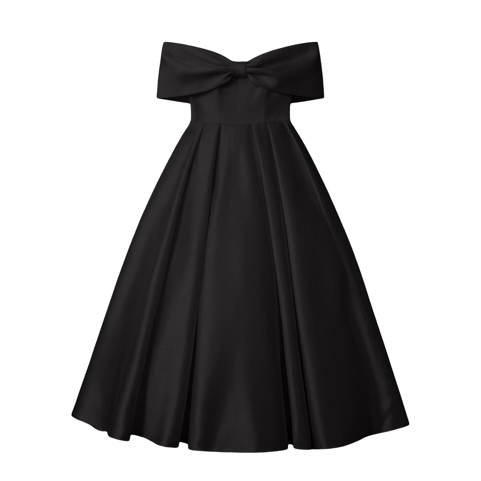 Vestido NiñA Elegantes, Vestido NiñA Ceremonia Lunares, Vestidos De Fiesta Largo hasta El Suelo Color Liso con Hombros Descubiertos Y Un Gran Lazo Mayores Dresses Summer Dress Dress Vestidos Verano