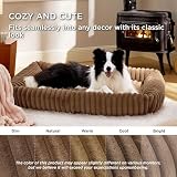 BEDSURE waschbares Hundebett für große Hunde - 109x76x20cm weicher orthopädischer Hundekorb mit bequemem Fleece-Bezug, rutschfestes Hundebett mit hohem Rand in braun