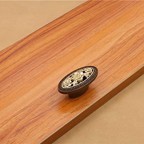 Oval Vintage Rose Copper Knob Cabinet Handle Kitchen Bathroom Drawer Pulls Cupboard Door Pull - 3 Pack #TOP7