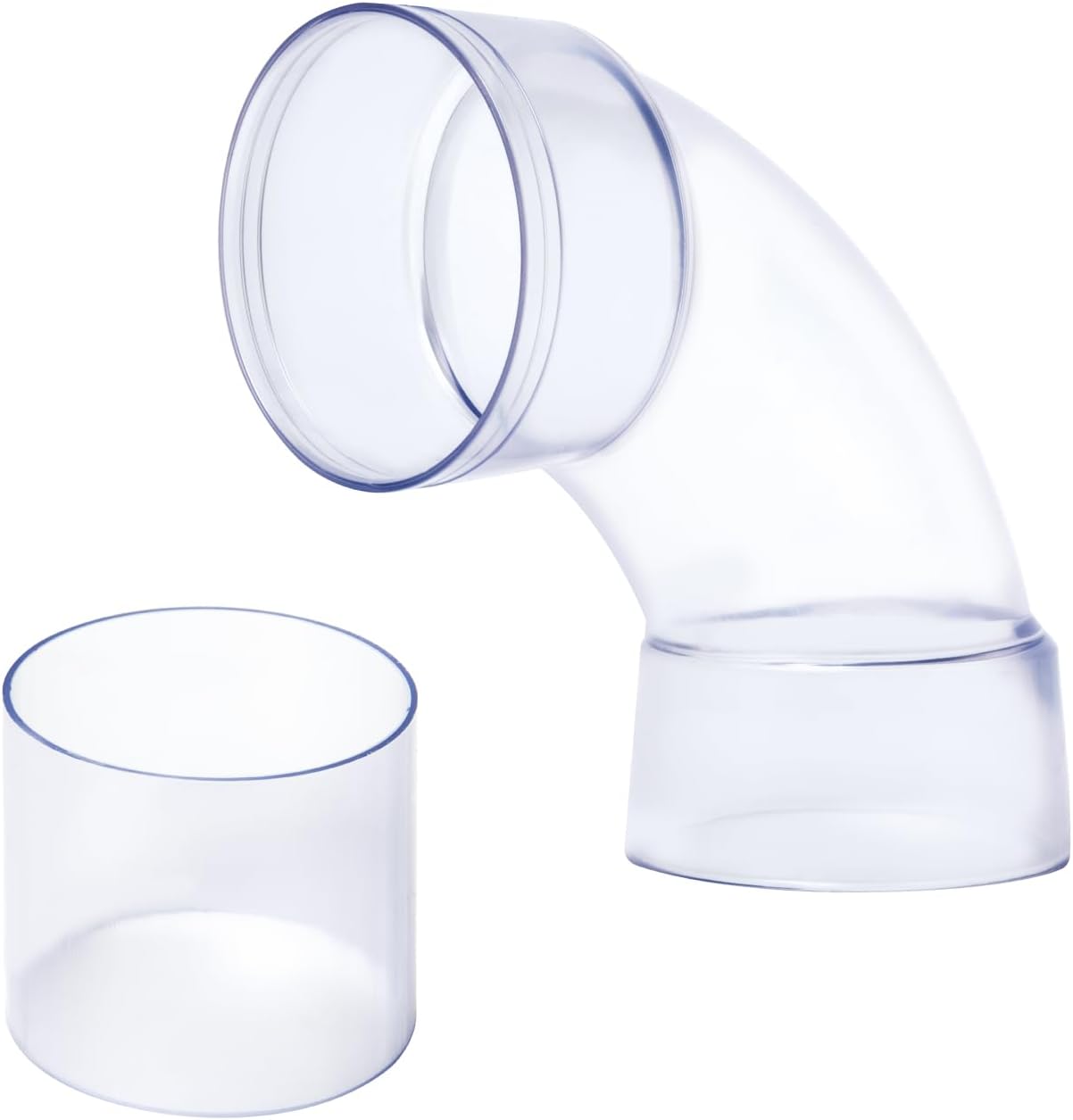 POWERTEC 70309 4 Inch ID 90 Degree Elbow for 4" OD Dust Collection Pipes, Adapters and Fittings with Splice for 4 Inch ID Dust Collection Hose Connector (Clear), 1 Set