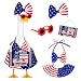 ENBOFID 4th of July Bikini Porch Goose Outfits, Patriotic Summer Goose Outfits Costume for 23inch Plastic Cement Statue, Independence Day Goose Outfits Clothes for Outdoor Garden Patio Decor