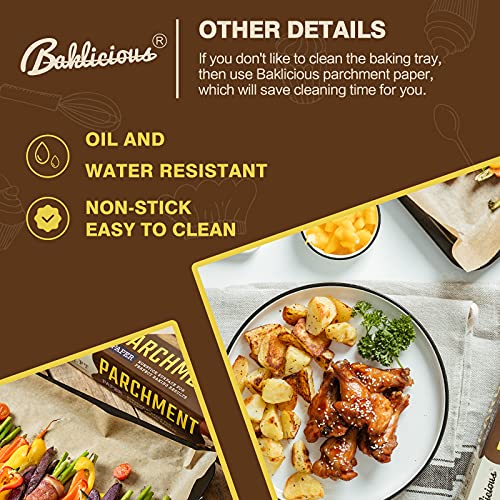 Unbleached Parchment Paper Roll For Baking, 13 In X 164 Ft, 177 Sq.ft, Baklicious Non-Stick Baking Parchment Paper For Baking, Cookies, Bread, Oven, Air Fryer, Steamer, Baking Paper #TOP4