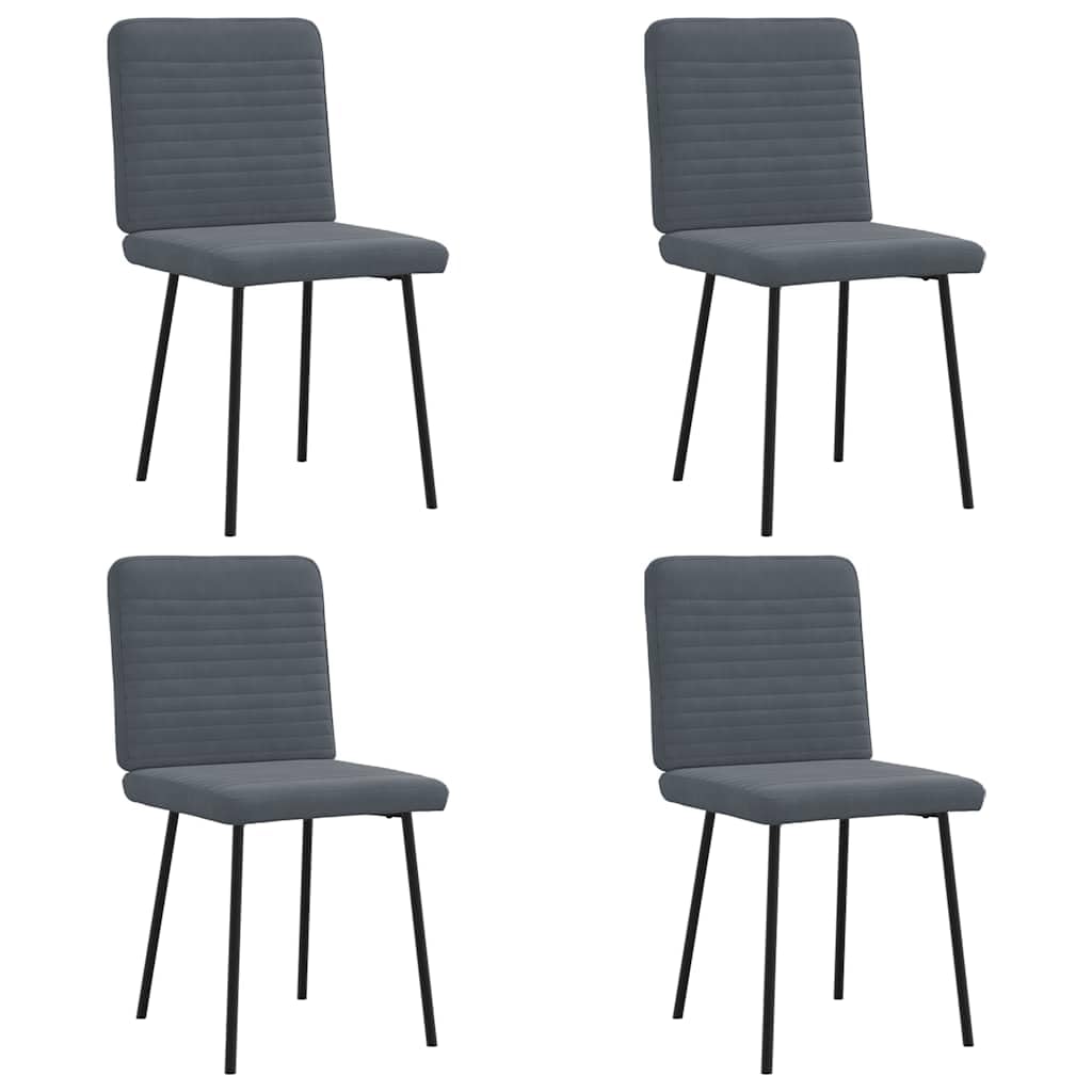 Sedie da Pranzo 4 pz Grigio Scuro in Velluto,Sedie da Pranzo,Sedie da Sala da Pranzo,Sedie da Pranzo Moderne-3315234