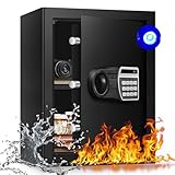 ToruKeep 2.4 Cub Fireproof and Waterproof Safe Box for Home Use With Digital Combination Lock - Personal Fire Safe for Money, Handgun, Jewelry, and Documents