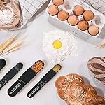 6 Pcs Adjustable Measuring Spoon Plastic Tablespoon and Teaspoon Set Baking Cooking Spoon Set for Chef Measuring Metering Kitchen Dry Liquid Ingredients Powder, 2 Sizes(Black) - Image 4