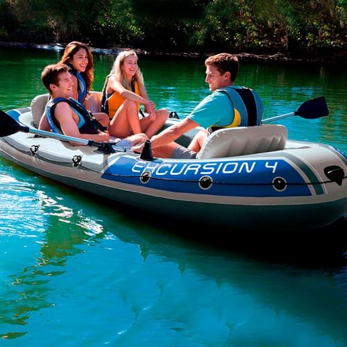 Intex Excursion 4 Set Schlauchboot - 315 x 165 x 43 cm - 3-teilig - Mehrfarbig