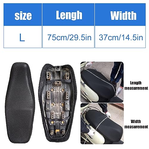 Funda de asiento moto de tela malla resistente para cojín de scooter 2