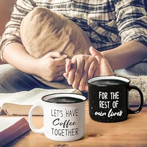 YHRJWN Couples Mug Lets Have Coffee Together Engraved Perfect for Engagement Anniversary Wedding Gifts 15Oz