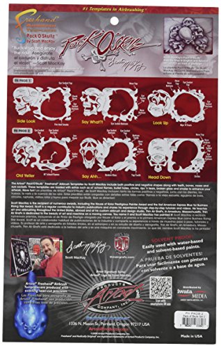 Iwata-medea aérographie Skullz 2 aérographe Template lot de 3 - 2