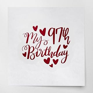 Decal Stickers of Birthday 97th (Burgundy) (Set of 2) Premium Waterproof Vinyl Decal Stickers for Laptop Phone Accessory Helmet Car Window Mug Tuber Cup Door Wall - USCVER10j2231RE