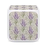 Oyihfvs Mini sveglia digitale senza cuciture viola floreale su cartolina vintage mini sveglia digitale, orologio a cubo luminoso a LED orologio da tavolo da scrivania, orologio da comodino sveglia