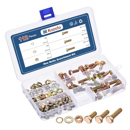 Kozelo Kit 112 pieces boulons ecrous rondelles M6 acier carbone