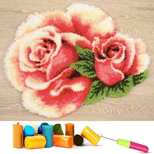 EMISTEM Latch Hook Kits for Adults - DIY Latch Hook Rug Kits for Kids, Crochet Kit for Beginners, Rug Making Kits with Printed Canvas, Gift Packaging.(Colorful Hot Air Balloons, 20x15)