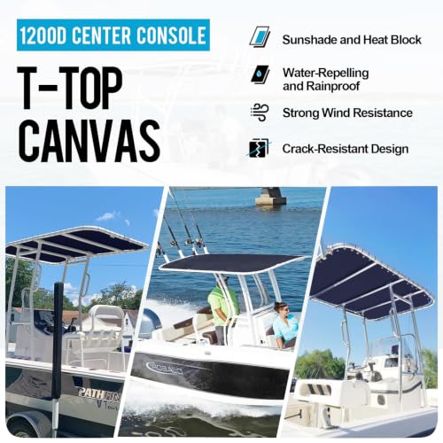 1200D Marine Grade Boat T Top Canvas Replacement,Grayish Navy (82" x 58") by Cerumute - Used condition - Image 4