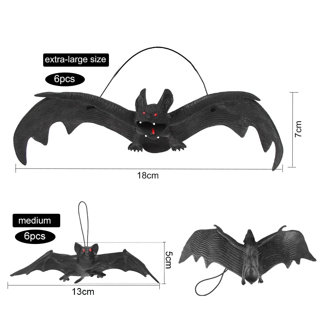 72 Autocollants Chauves-souris 3D Halloween - Noirs, 4 Tailles, Pour Décorer Murs Et Fenêtres