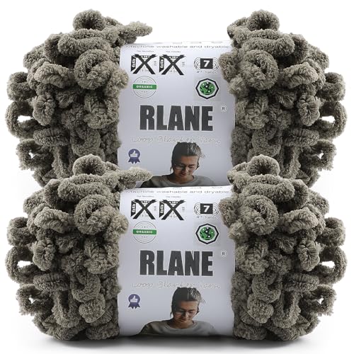 Image of Loop Yarn for Finger Knitting Soft - Chunky Yarn for Hand Knitting - 2 Pack of 180 G /6.4 Oz - #7 Jumbo - 18 Yards - Chenille Blanket Yarn for Crocheting Blankets Amigurumi (2, Brown)