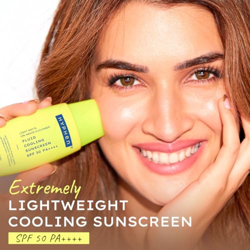 Image of Hyphen Fluid Cooling Sunscreen SPF 50 PA++++ | Ultra Lightweight | Oily, Combination, Normal Skin | Clinically Tested (In-Vitro), Protects upto 8Hrs | Non-greasy & Fast Absorbing | For Men & Women-50ml