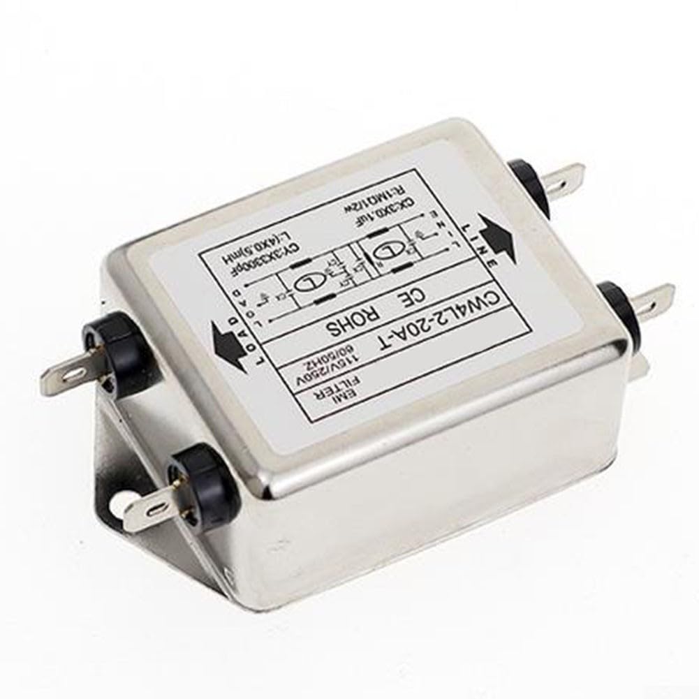 RANRAO Filtre d'alimentation pour EMI Filtre d'alimentation monophasé à double section 3A/6A/10A CW4L2-20A-T, Borne de filtre d'alimentation, Borne de filtre d'pour EMI, Filtre de ligne électrique