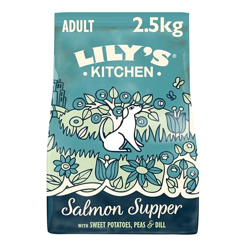 Lily's Kitchen Preparato con ingredienti naturali Cibo secco per cani adulti Nutrizione bilanciata Salmone Sacco da 2.5kg