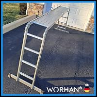 WORHAN MEHRZWECKLEITER ANLEGELEITER STEHLEITER 460cm +Platform AUS Aluminium Leiter KS4.6+Platforms – Ansicht 6