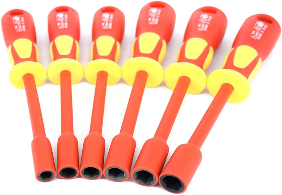 insulated tools electrical 1000v socket VDE Nut Driver M4-M13 IEC60900 certification insulating tools insulation screwdriver (10MM, RED)